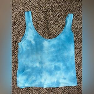 Blue tie dye tank top